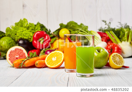 Various Freshly Vegetable Juices for Detox Various Freshly Vegetable Juices for Detox 48835202