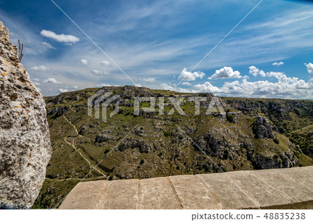 Sunny summer day street view of Matera, Italy Sunny summer day street view of Matera, Italy 48835238