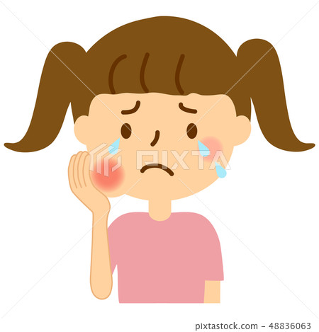 Toothpaste girl a little swollen crying face Toothpaste girl a little swollen crying face 48836063