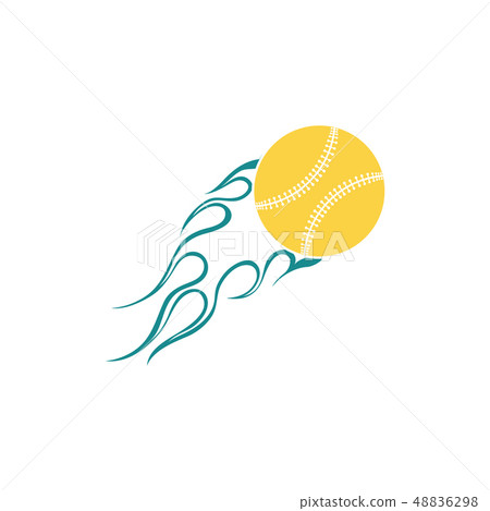 Baseball fire ball icon 48836298
