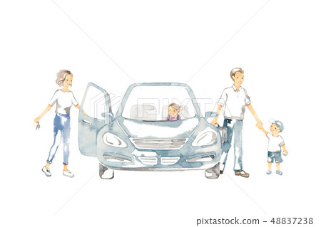 Go out by car, family holiday 48837238