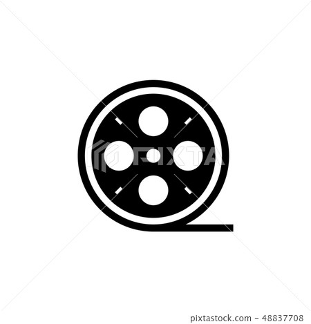 film reel icon. vector illustration black on white film reel icon. vector illustration black on white 48837708