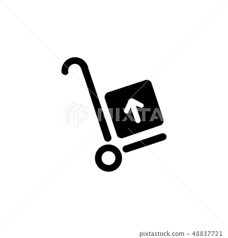 wheelbarrow for transportation of cargo, web icon. wheelbarrow for transportation of cargo, web icon. 48837721