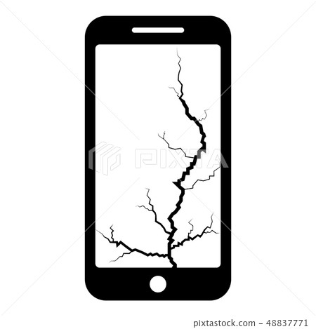 Smartphone with crack on display Broken modern 48837771