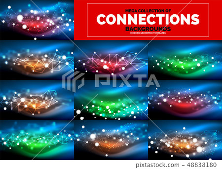 Neon glowing light wave abstract backgrounds collection, mega set of energy magic concept Neon glowing light wave abstract backgrounds collection, mega set of energy magic concept 48838180