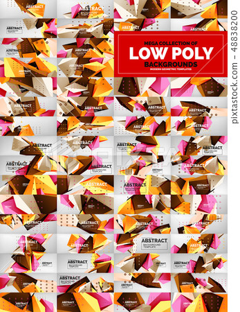 Mega collection of triangle low poly backgrounds 48838200