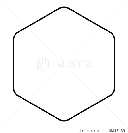 Hexagon with rounded corners icon black color Hexagon with rounded corners icon black color 48838489