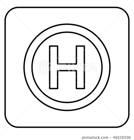 Helicopter landing pad Helicopter place icon 48838506