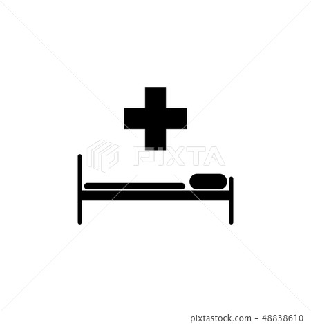 hospital bed and the cross icon. vector hospital bed and the cross icon. vector 48838610