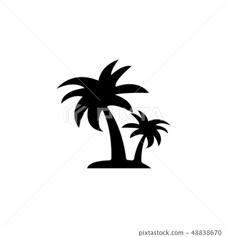 palm tropical tree icon (silhouette). vector  48838670