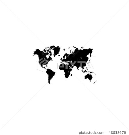 World Map Illustration. symbol (sign) vector black 48838676