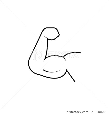 Strong icon. Muscles black on white background 48838688