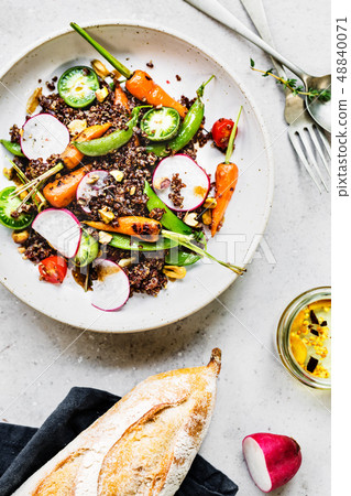 Quinoa with Grilled Baby Carrot and Pea Salad Quinoa with Grilled Baby Carrot and Pea Salad 48840071