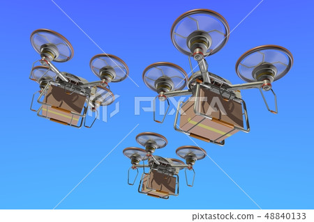 Drone delivery image (formation flight · empty back) Drone delivery image (formation flight · empty back) 48840133