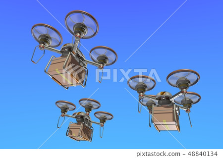 Drone delivery image (formation flight · empty back) Drone delivery image (formation flight · empty back) 48840134