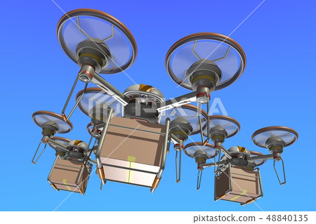 Drone delivery image (formation flight · empty back) Drone delivery image (formation flight · empty back) 48840135