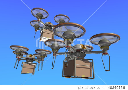 Drone delivery image (formation flight · empty back) Drone delivery image (formation flight · empty back) 48840136