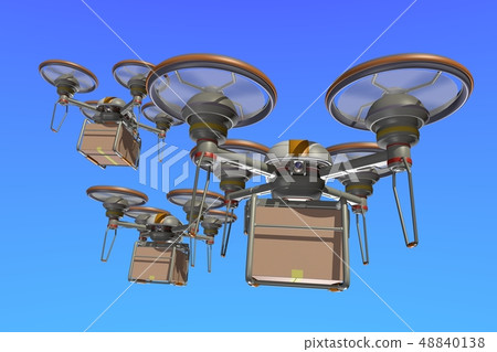 無人機交付圖像(編隊飛行·空背) 無人機交付圖像(編隊飛行·空背) 48840138