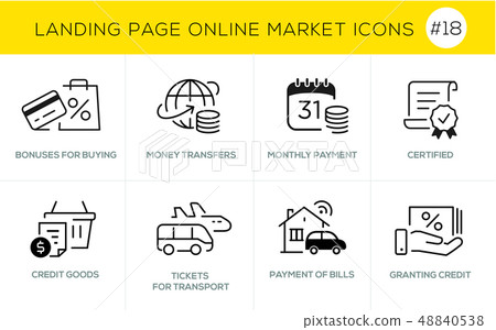 Flat line design concept icons for online shopping Flat line design concept icons for online shopping 48840538