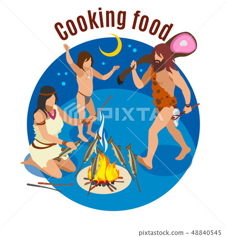 Stone Age Cooking Concept 48840545
