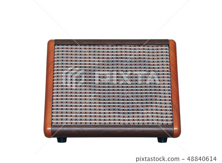 Acoustic guitar amplifier isolated on white 48840614