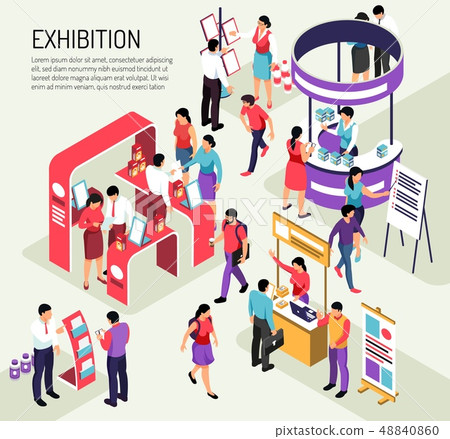 Exhibition Isometric Expo Background 48840860