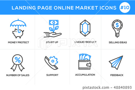 Flat line design concept icons for online shopping - Stock Illustration ...