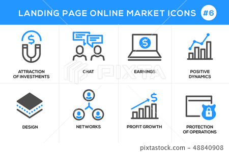Flat line design concept icons for online shopping - Stock Illustration ...
