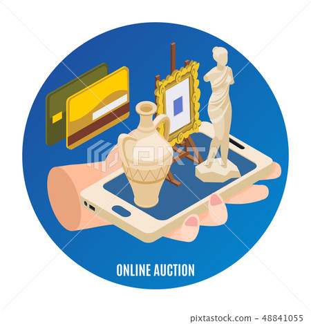 Auction Isometric Background - Stock Illustration [48841055] - PIXTA