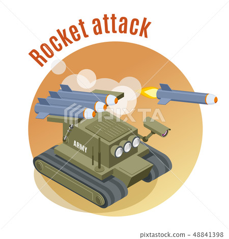 Rocket Attack Isometric Background Rocket Attack Isometric Background 48841398