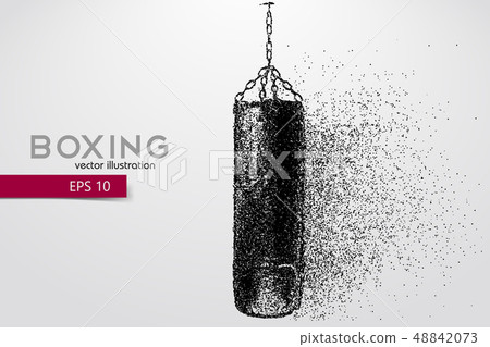 Punching bag silhouette. Background text on a separate layer. Boxer. Boxing. Punching bag silhouette Punching bag silhouette. Background text on a separate layer. Boxer. Boxing. Punching bag silhouette 48842073