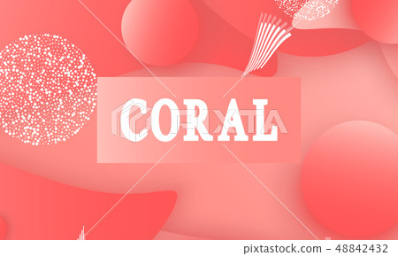 Coral color abstract background. Vector. 48842432