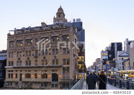 Kyoto Shijo Kawaramachi Dusk Shijo Ohashi Kyoto Shijo Kawaramachi Dusk Shijo Ohashi 48843010