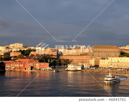 Naples harbor sunrise View from cruise ship 48843781