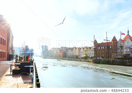 Sunny Gdansk, view on the Motlawa and Zuraw Crane Sunny Gdansk, view on the Motlawa and Zuraw Crane 48844233