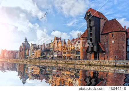 Zuraw Crane in Gdansk, view from the Motlawa Zuraw Crane in Gdansk, view from the Motlawa 48844248