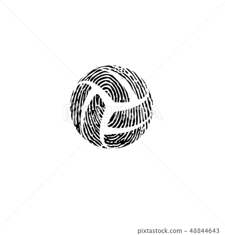 Fingerprint volleyball symbol Fingerprint volleyball symbol 48844643