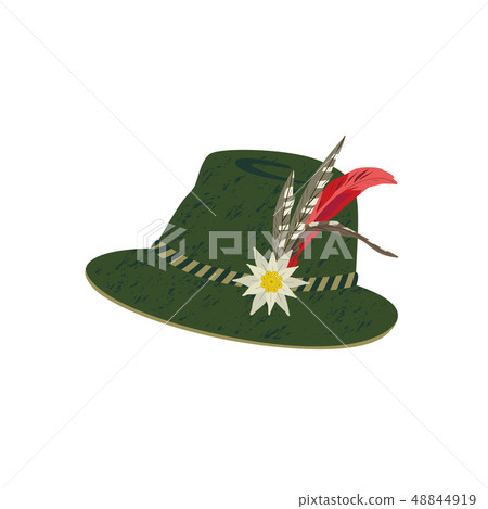 Fedora Felt Hat with Edelweiss and Feather 48844919