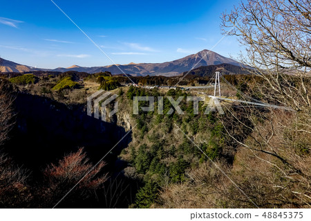 Kuju Yume large suspension bridge morning view Kuju Yume large suspension bridge morning view 48845375