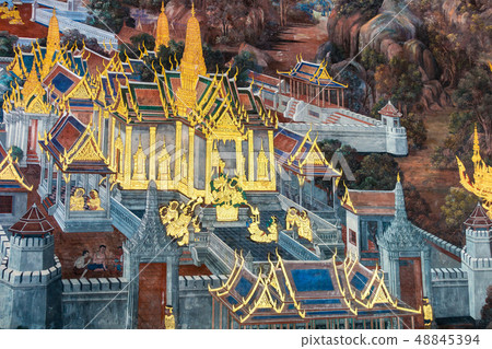 Murals in the Wat Phra Kaeo Corridor 48845394