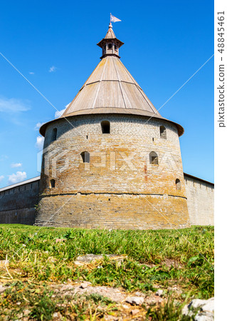 Tower of old Russian medieval Oreshek fortress 48845461