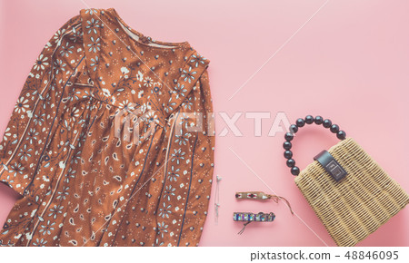 Fashion background on pink Fashion background on pink 48846095