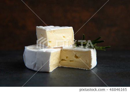 Cheese camembert or brie with fresh rosemary 48846165