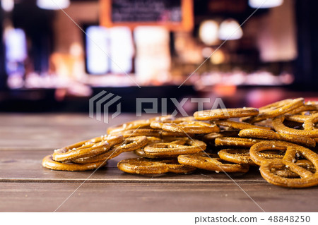 Mini salted pretzels with restaurant Mini salted pretzels with restaurant 48848250