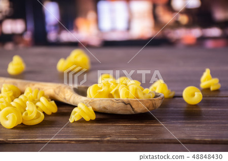 Raw pasta funghetto with restaurant 48848430