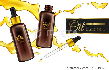 Cosmetic essence oil 3d realistic vector banner 48849026