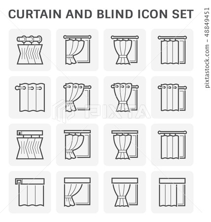 curtain blind icon 48849451