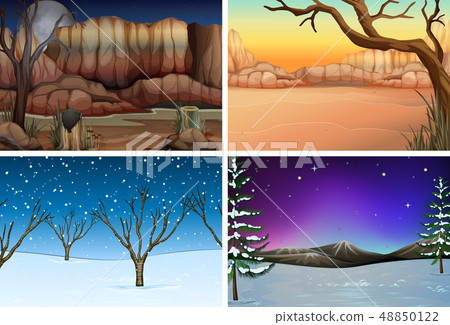 Set of nature landscape Set of nature landscape 48850122