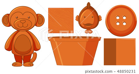 Set of orange toys Set of orange toys 48850231