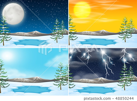 Set of winter outdoor scene Set of winter outdoor scene 48850244